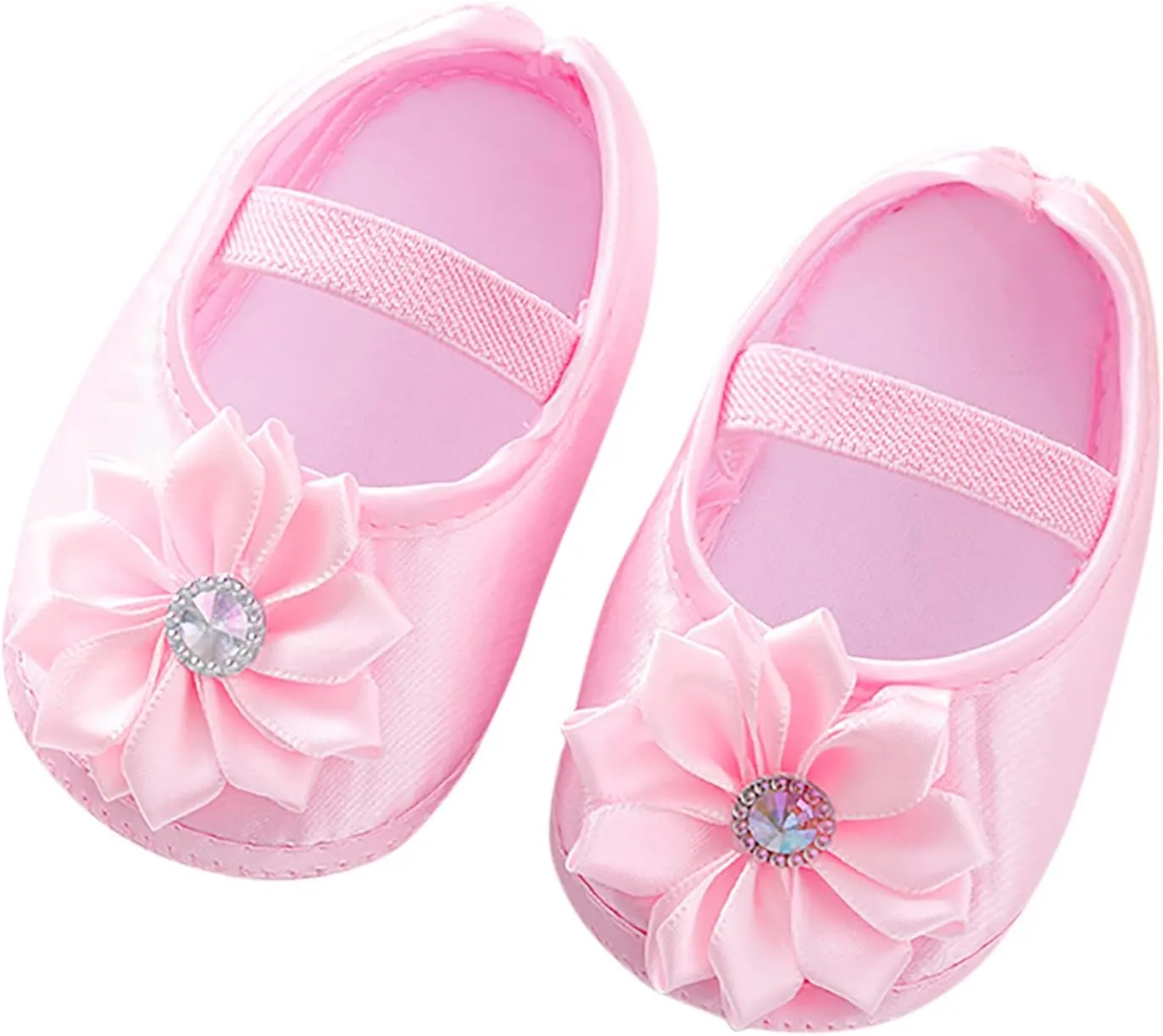Baby Girl Flower Princes Shoes Soft Sole Mary Jane Flat Wedding Party Dress Crib Shoes Non-slip Toddler First Walkers