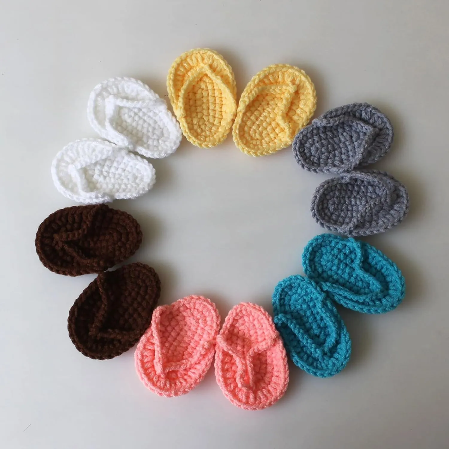 Baby Girl Knitted Sandals Wool Flip Flops Flats Booties Shoes Newborn Summer Soft Cute Photography Slippers