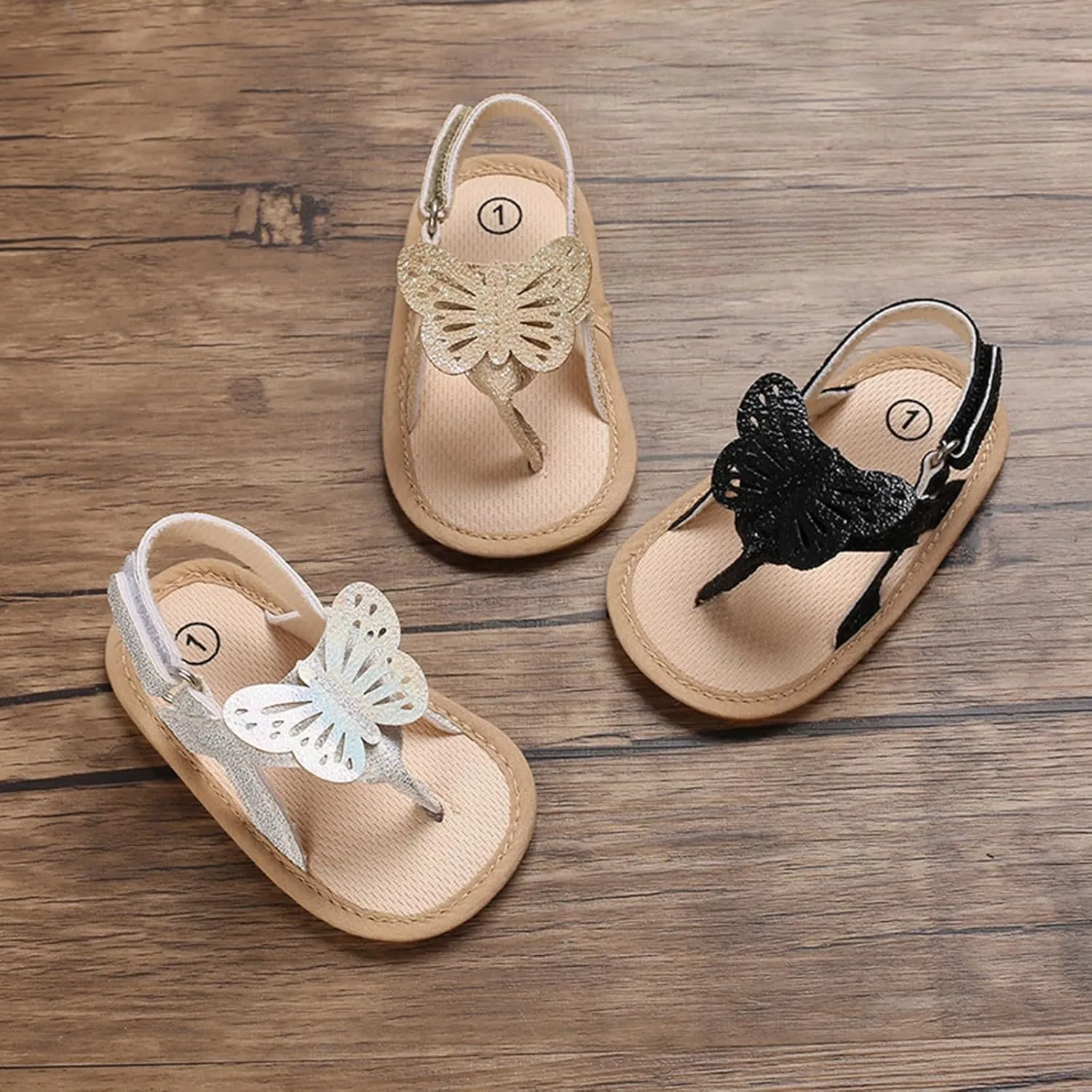 Baby Girl Sandals Flip Flop Slide Butterfly Sandals Slip On Suitable For Bath Shower Beach Pool Slip On Flats Shoes