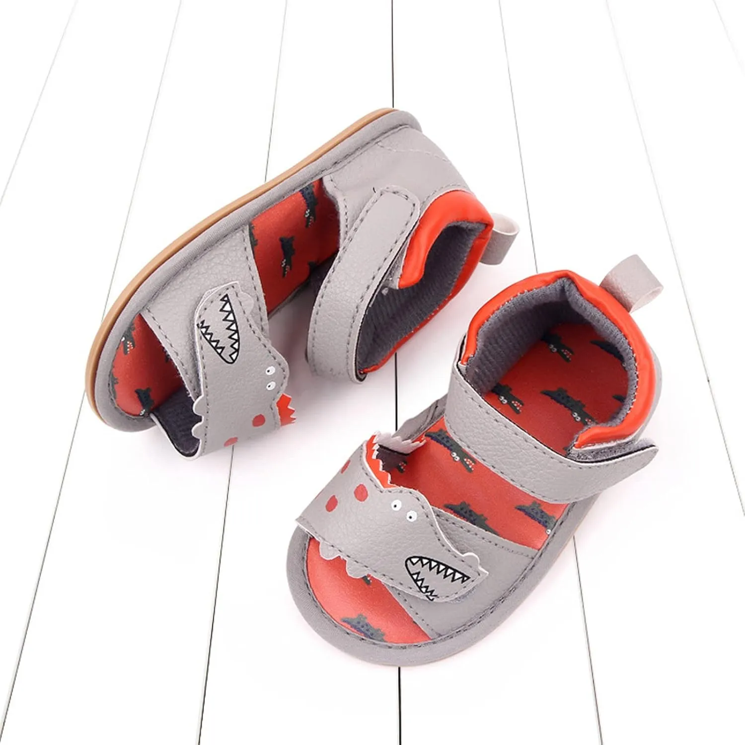 Baby Girl Sandals Toddler Comfort Open Toe Dinosaur Outdoor Casual Beach Shoes With Flower Flats Shoes