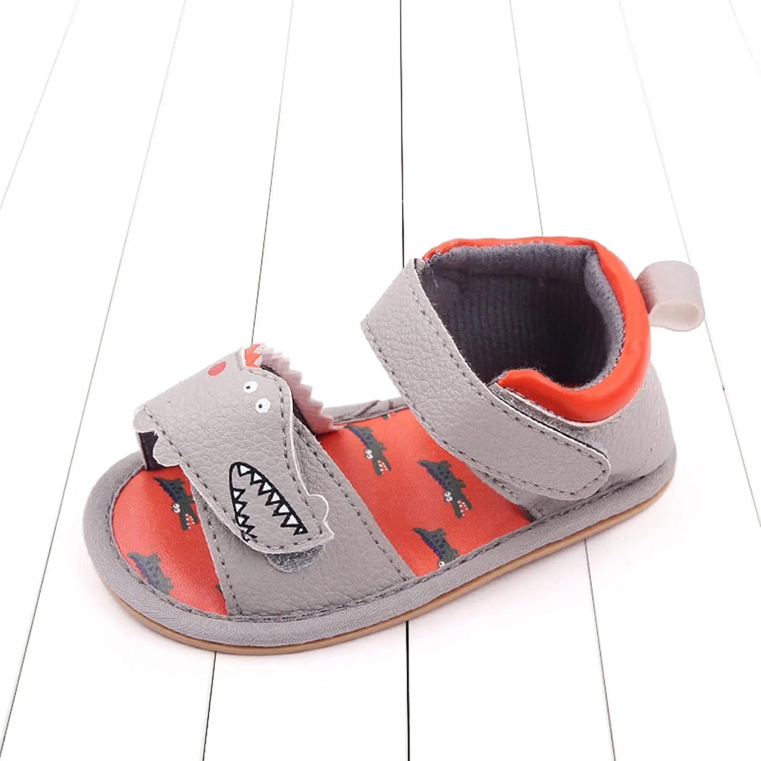 Baby Girl Sandals Toddler Comfort Open Toe Dinosaur Outdoor Casual Beach Shoes With Flower Flats Shoes
