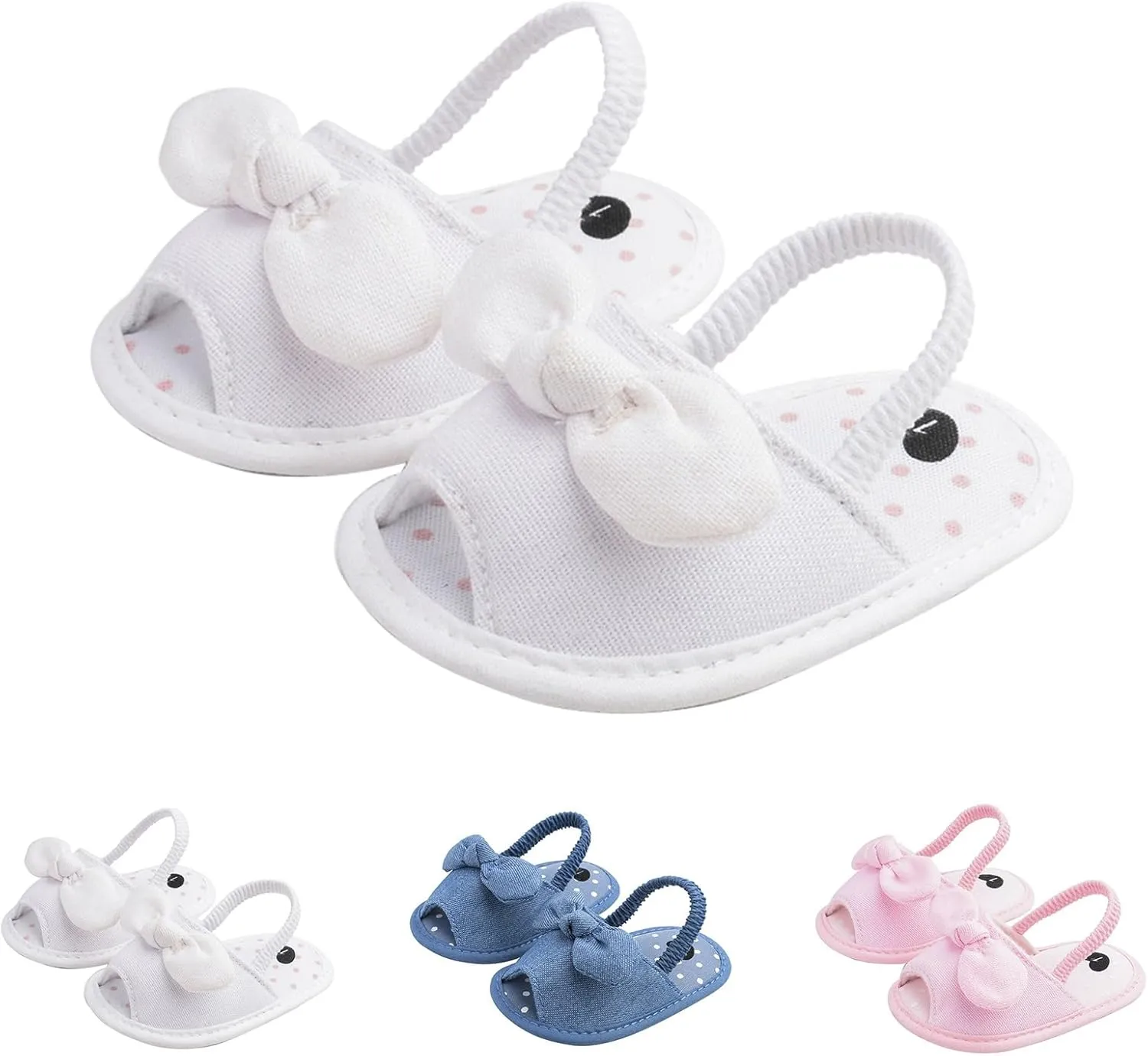 Baby Girls Bow Knot Sandals Non Slip Flats Open Toe Cute Princess Shoes Infant Soft Holiday Beach Casual Sole Slides