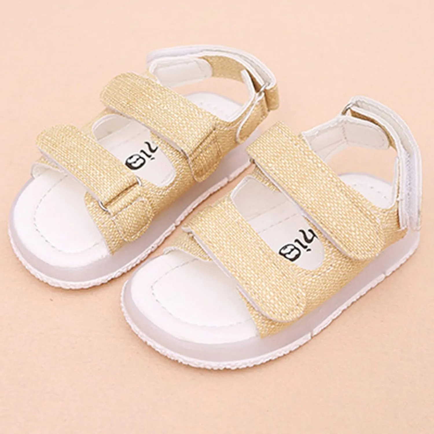 Baby Girls Boys Kid Child LED Sport Luminous Sandals Shoes Non Slip Soft Sole Open Toe Prewalkers (Yellow, 2-2.5 Years)