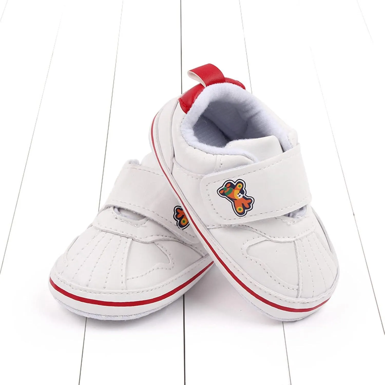 Baby Girls Boys Leather Pre-Walking Sneakers Toddler Anti-Slip Soft Sole Infant Lightweight First Step Flat Shoes