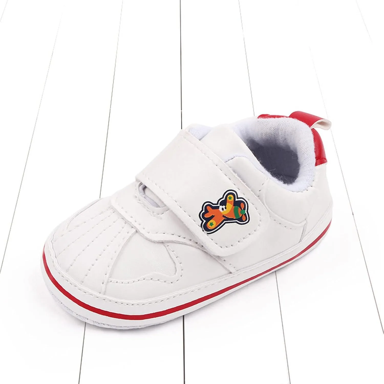 Baby Girls Boys Leather Pre-Walking Sneakers Toddler Anti-Slip Soft Sole Infant Lightweight First Step Flat Shoes