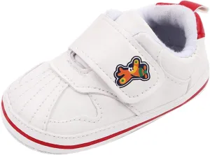 Baby Girls Boys Leather Pre-Walking Sneakers Toddler Anti-Slip Soft Sole Infant Lightweight First Step Flat Shoes