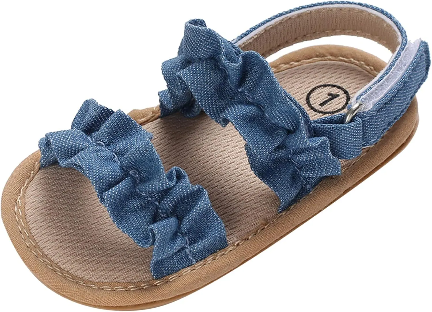 Baby Girls Boys Sandals Infant Toddler Shoes Ruffles First Walkers Soft Sole Sneakers Summer Beach (Blue, 6 Toddler)