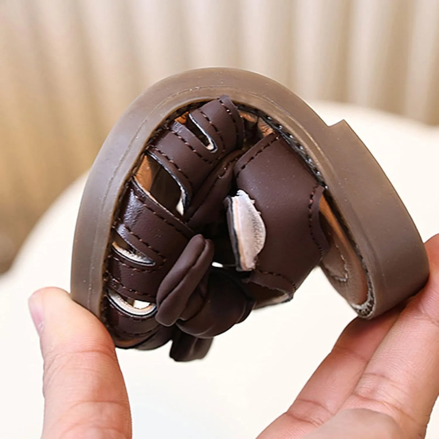Baby Girls Cute Bowknot Sandals Open Toe Non Slip Rubber Adjusted Strap Shoes Infant Soft Sole Beach Casual Sandals