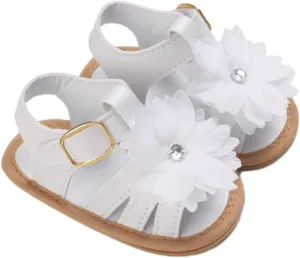 Baby Girls Sandals Bohemia Flower Bow Soft Sole Toddler First Walke Shoes Open Toe Breathable Beach Summer Shoes