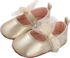 Baby Girls Sandals Cute Lace Bow Knot Flats Princess Wedding Mary Jane Shoes Infant Soft Casual Sole Shower Slippers
