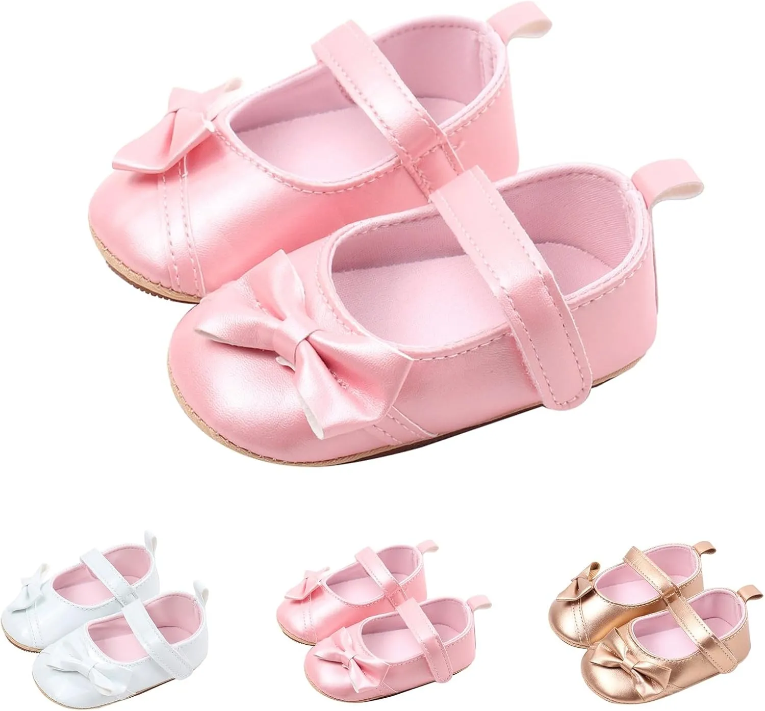 Baby Girls Sandals Leather Cute Bow Knot Mary Jane Flats Princess Shoes Infant Soft Casual Sole Wedding Dress Sandals