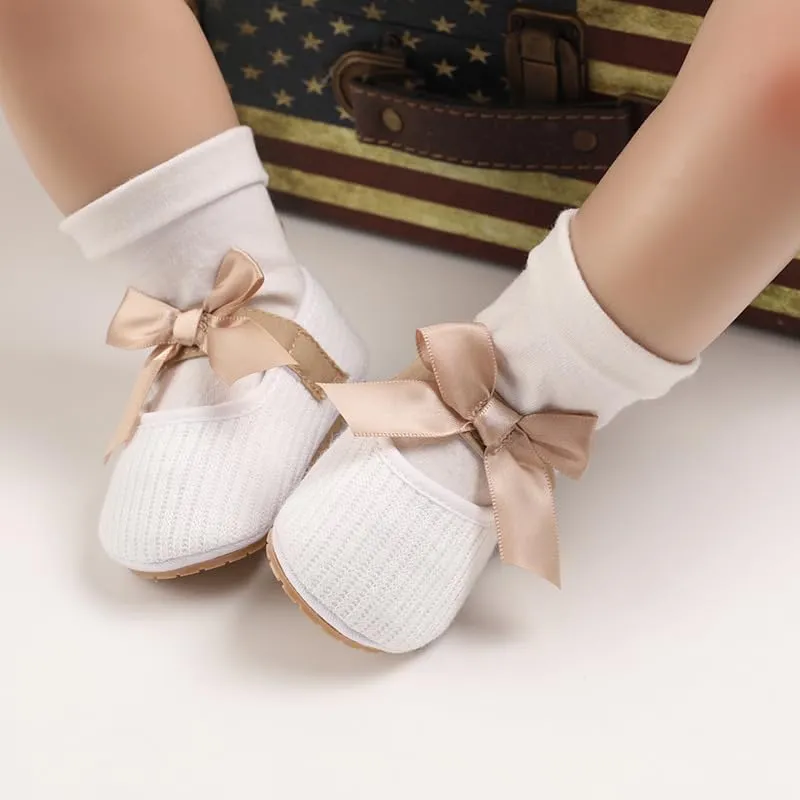 Baby Girls Shoes Princess Dress Mary Jane Flats Newborn Infant First Walking Shoes Soft Rubber Sole House Indoor Slippers