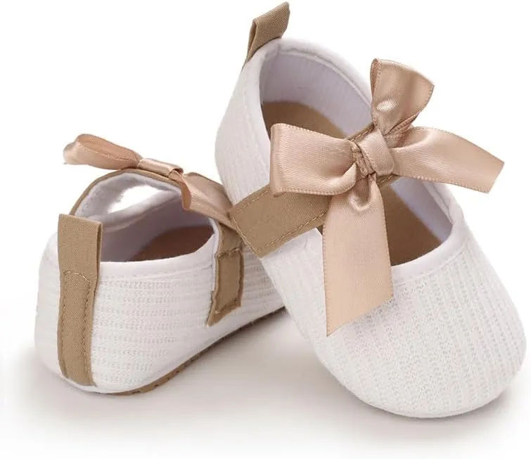 Baby Girls Shoes Princess Dress Mary Jane Flats Newborn Infant First Walking Shoes Soft Rubber Sole House Indoor Slippers