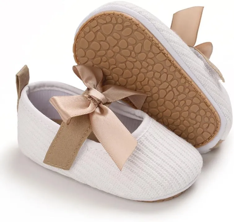 Baby Girls Shoes Princess Dress Mary Jane Flats Newborn Infant First Walking Shoes Soft Rubber Sole House Indoor Slippers