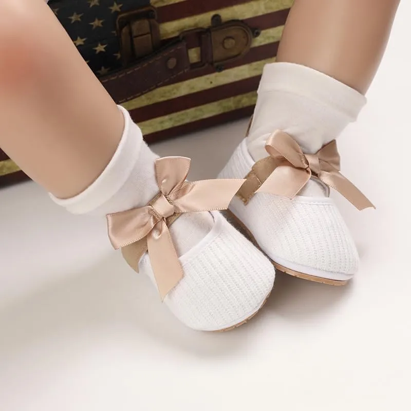 Baby Girls Shoes Princess Dress Mary Jane Flats Newborn Infant First Walking Shoes Soft Rubber Sole House Indoor Slippers