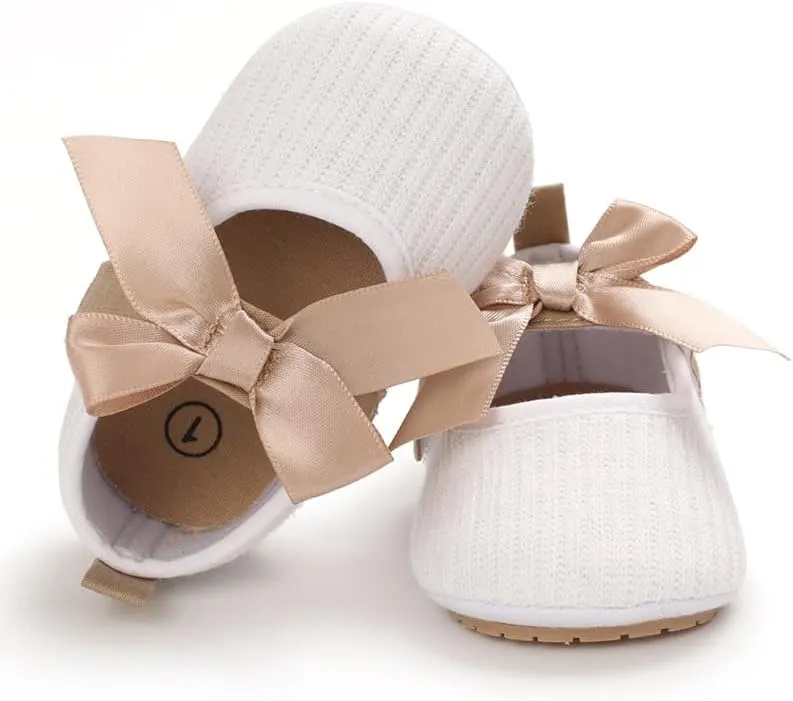 Baby Girls Shoes Princess Dress Mary Jane Flats Newborn Infant First Walking Shoes Soft Rubber Sole House Indoor Slippers