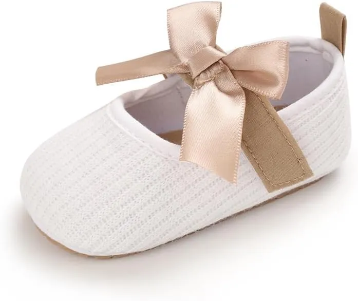 Baby Girls Shoes Princess Dress Mary Jane Flats Newborn Infant First Walking Shoes Soft Rubber Sole House Indoor Slippers