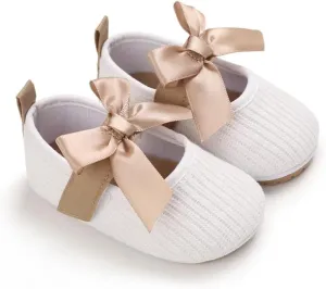 Baby Girls Shoes Princess Dress Mary Jane Flats Newborn Infant First Walking Shoes Soft Rubber Sole House Indoor Slippers