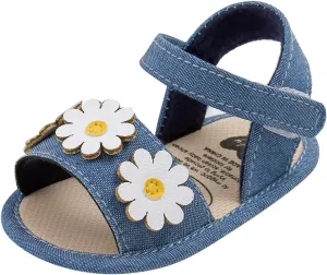 Baby Infant Boy Girl Sandals Shoes First Walkers Prewalkers Soft Anti-Slip Sole Flat Shoes Casual (Blue, 5 Toddler)