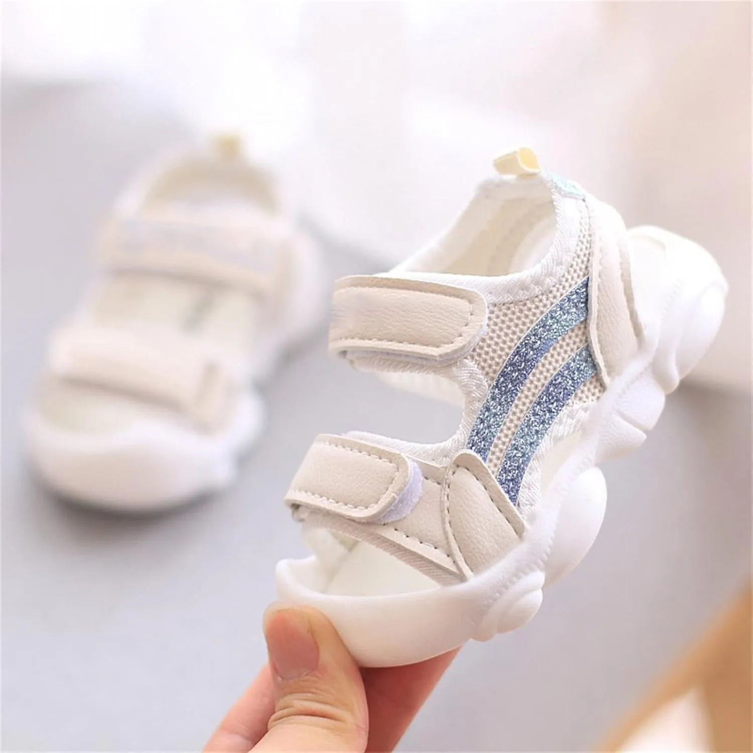 Baby Infant Open Toe Sandals Summer Outdoor Casual Shoes Toddler Memory Foam Sole Soft Ankle Slide Shoes Light Comfy