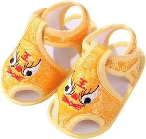 Baby Infant Shoes Boy Girl Sandals First Walking Shoes Soft Sole Breathable Prewalker Fashion Summer (Yellow, 1213)