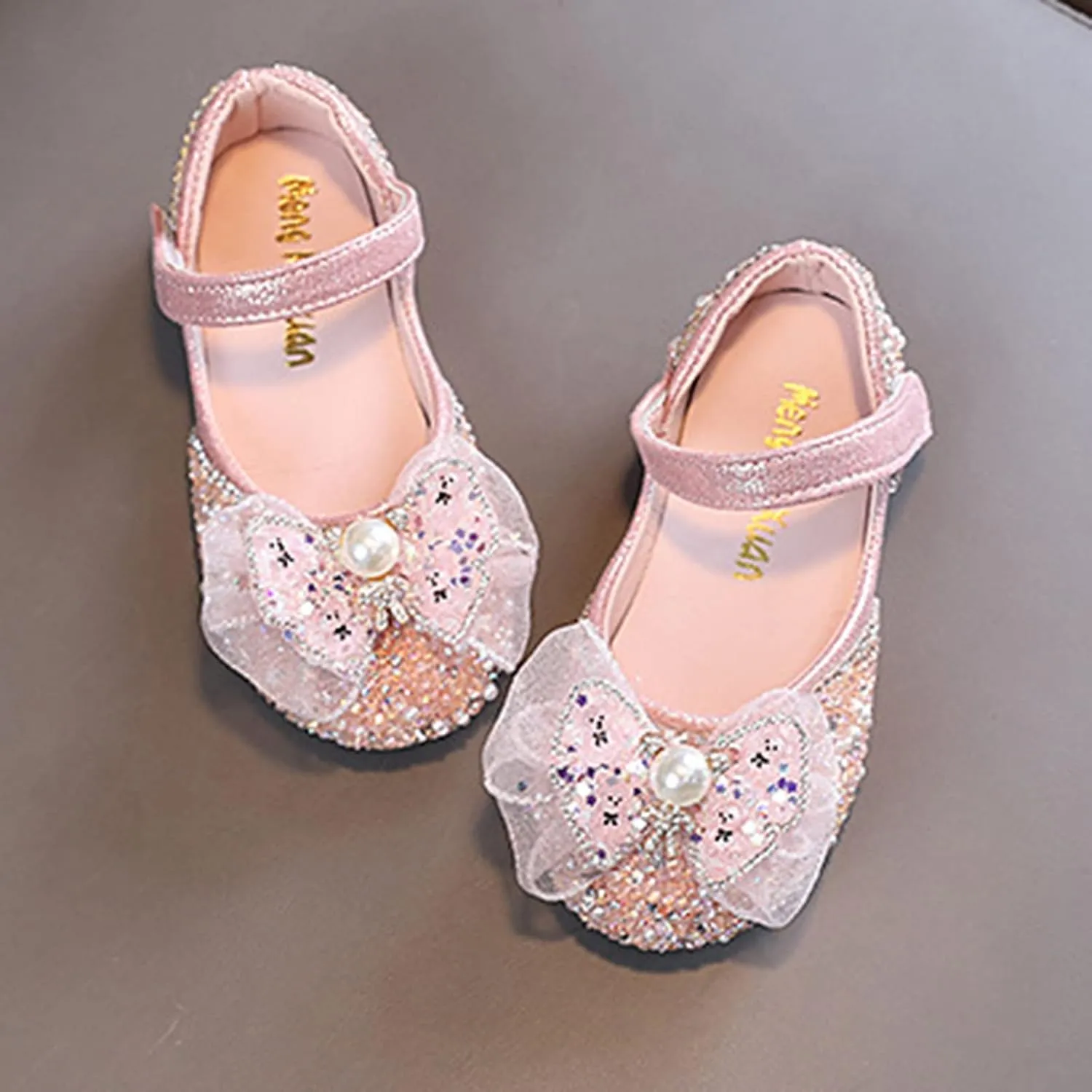 Baby Kids Princess Dress Fashion Autumn Toddler And Girls Casual Shoes Thick Sole Leather Shoes Leather Soft Closed Toe