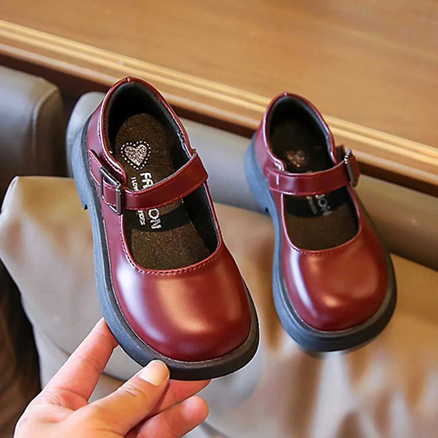 Baby Kids Princess Dress Fashion Spring Summer Children Casual Shoes Girls Thick Sole Slip On Leather Soft Closed Toe