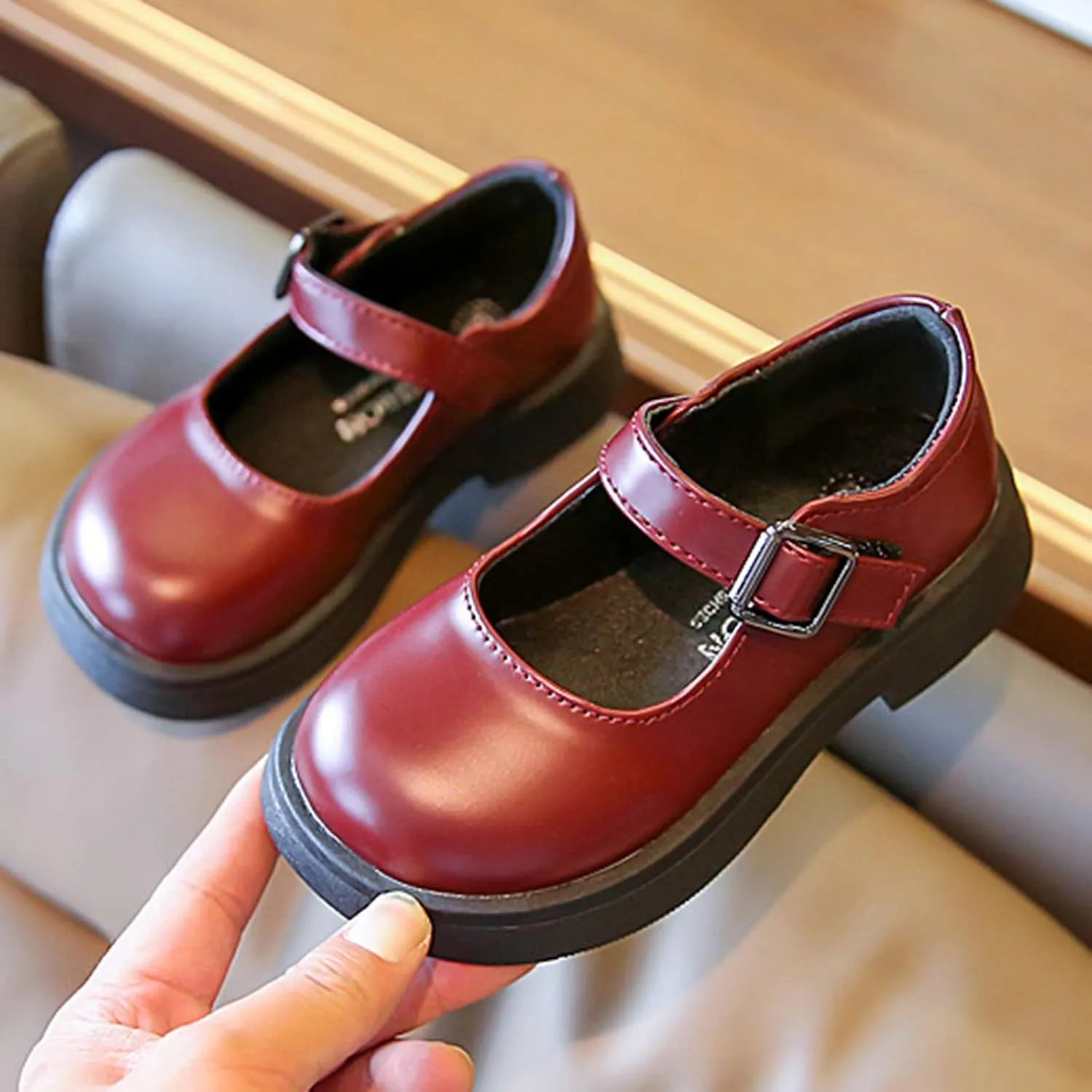 Baby Kids Princess Dress Fashion Spring Summer Children Casual Shoes Girls Thick Sole Slip On Leather Soft Closed Toe