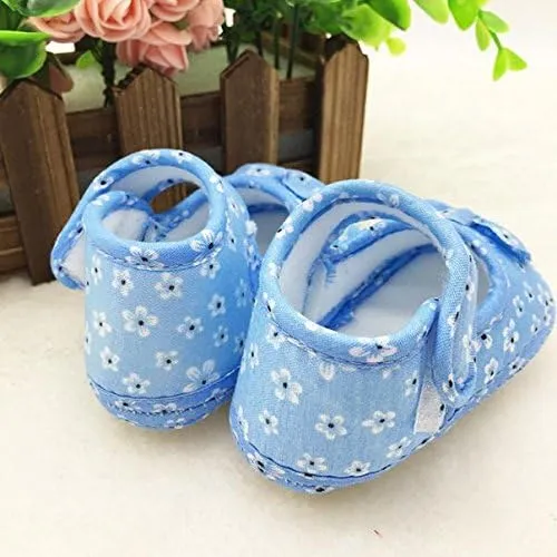 Baby Mary Jane Flats for Girls with Bowknot Cotton Anti Skid Sole Infant First Walker Princess Dress Crib Wedding Shoes