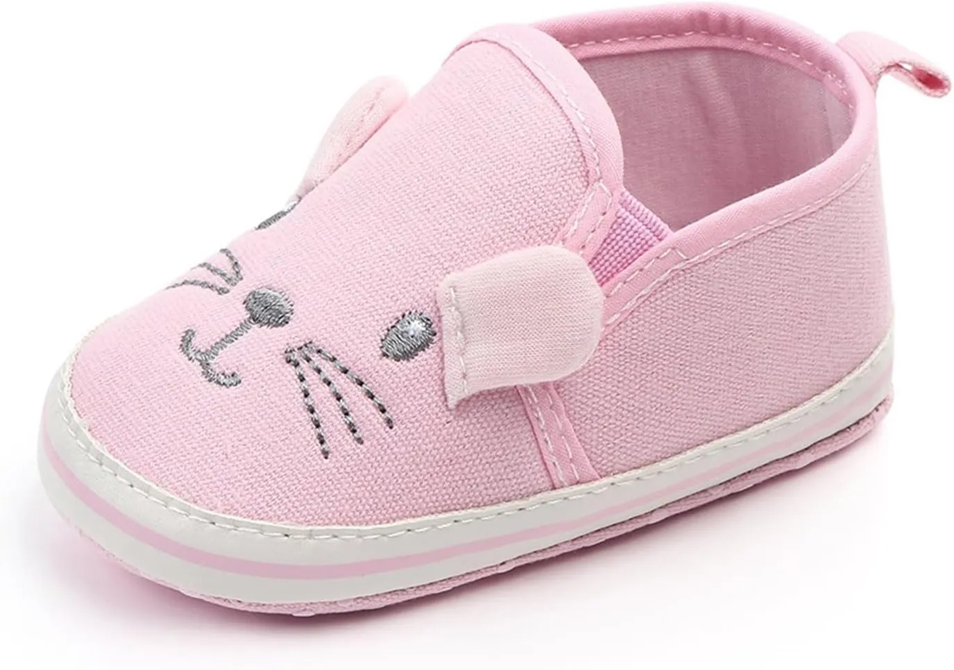 Baby Moccasins Girls Boys Cat Canvas Shoes Cartoon Animal Soft Sole First Walking Shoes Slip On Newborn Crib Shoes