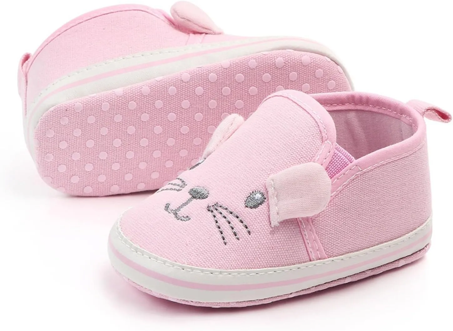 Baby Moccasins Girls Boys Cat Canvas Shoes Cartoon Animal Soft Sole First Walking Shoes Slip On Newborn Crib Shoes