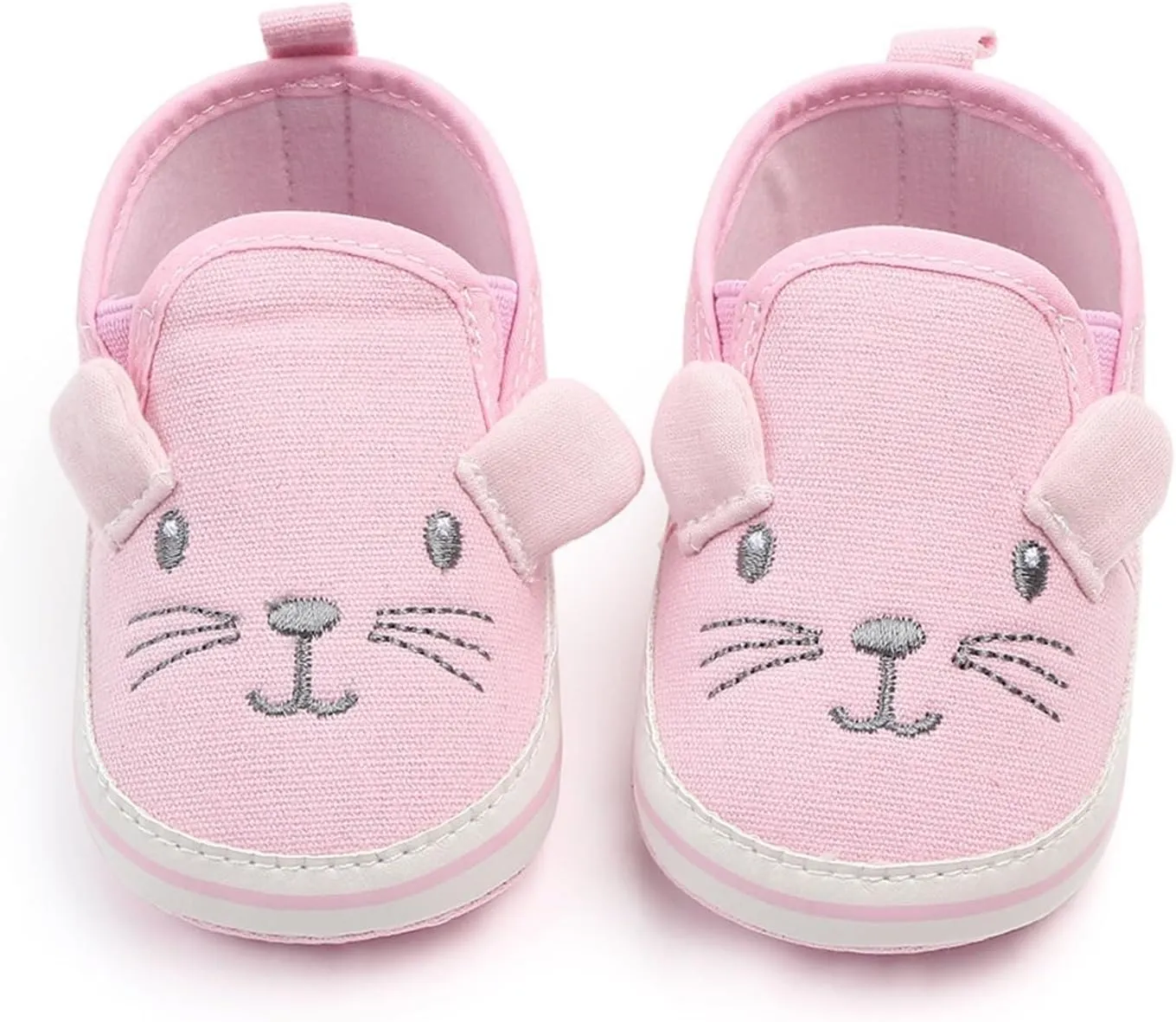 Baby Moccasins Girls Boys Cat Canvas Shoes Cartoon Animal Soft Sole First Walking Shoes Slip On Newborn Crib Shoes