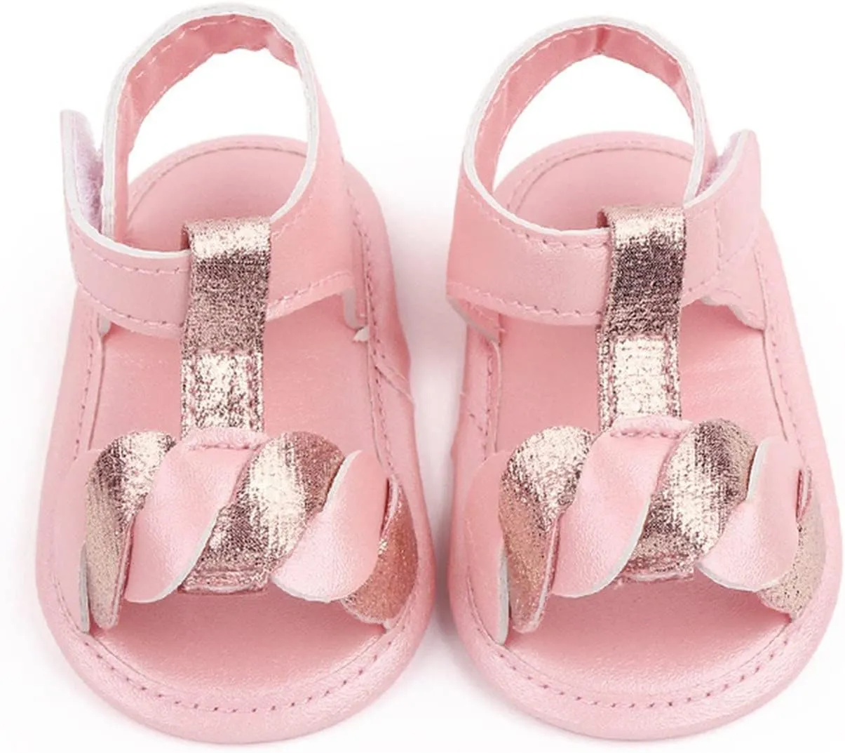 Baby Open Toe Sandals Infant Outdoor Shoes Newborn First Walker Flowers Non Slip Pu Leather Soft Princess Sandals
