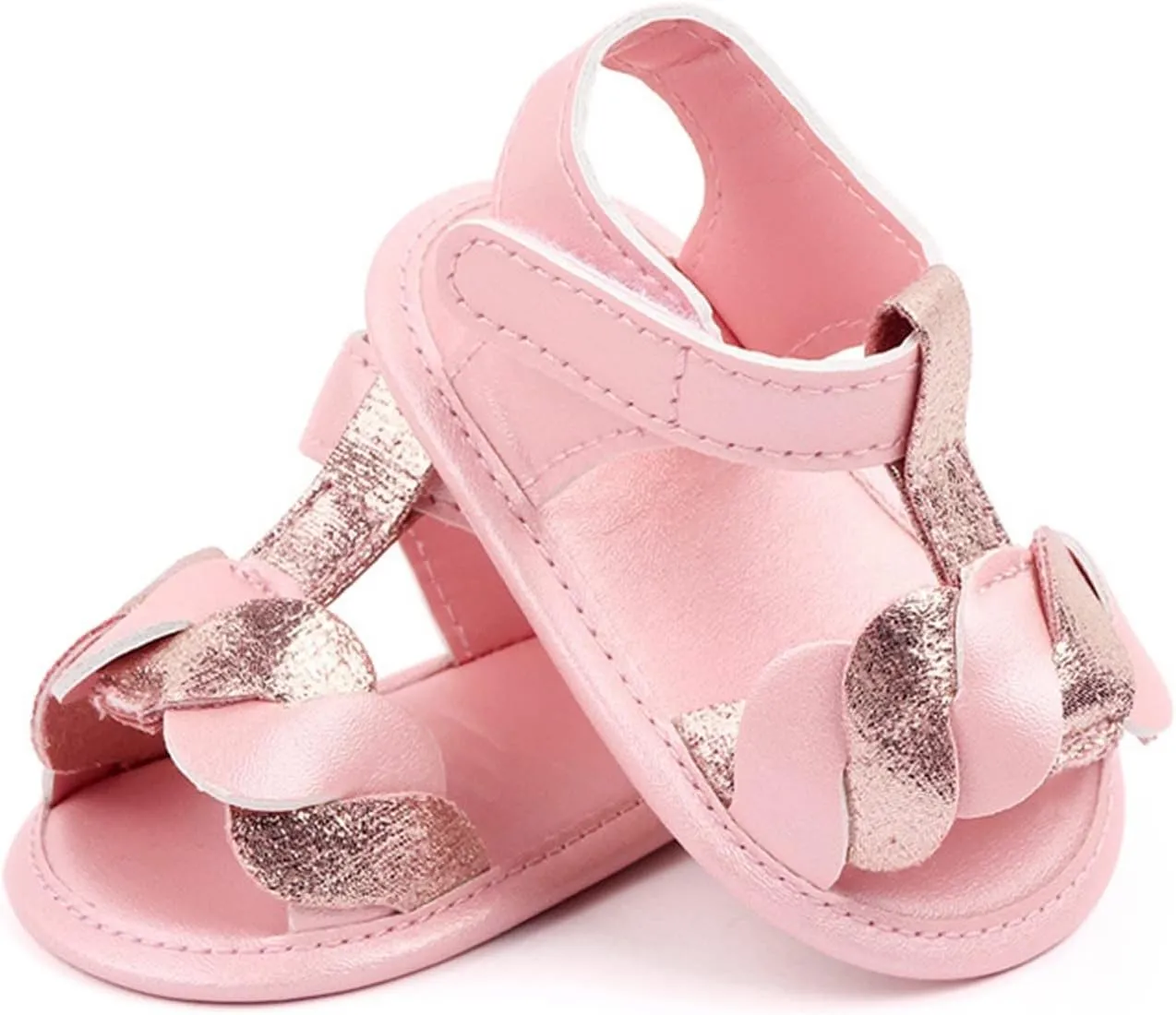 Baby Open Toe Sandals Infant Outdoor Shoes Newborn First Walker Flowers Non Slip Pu Leather Soft Princess Sandals