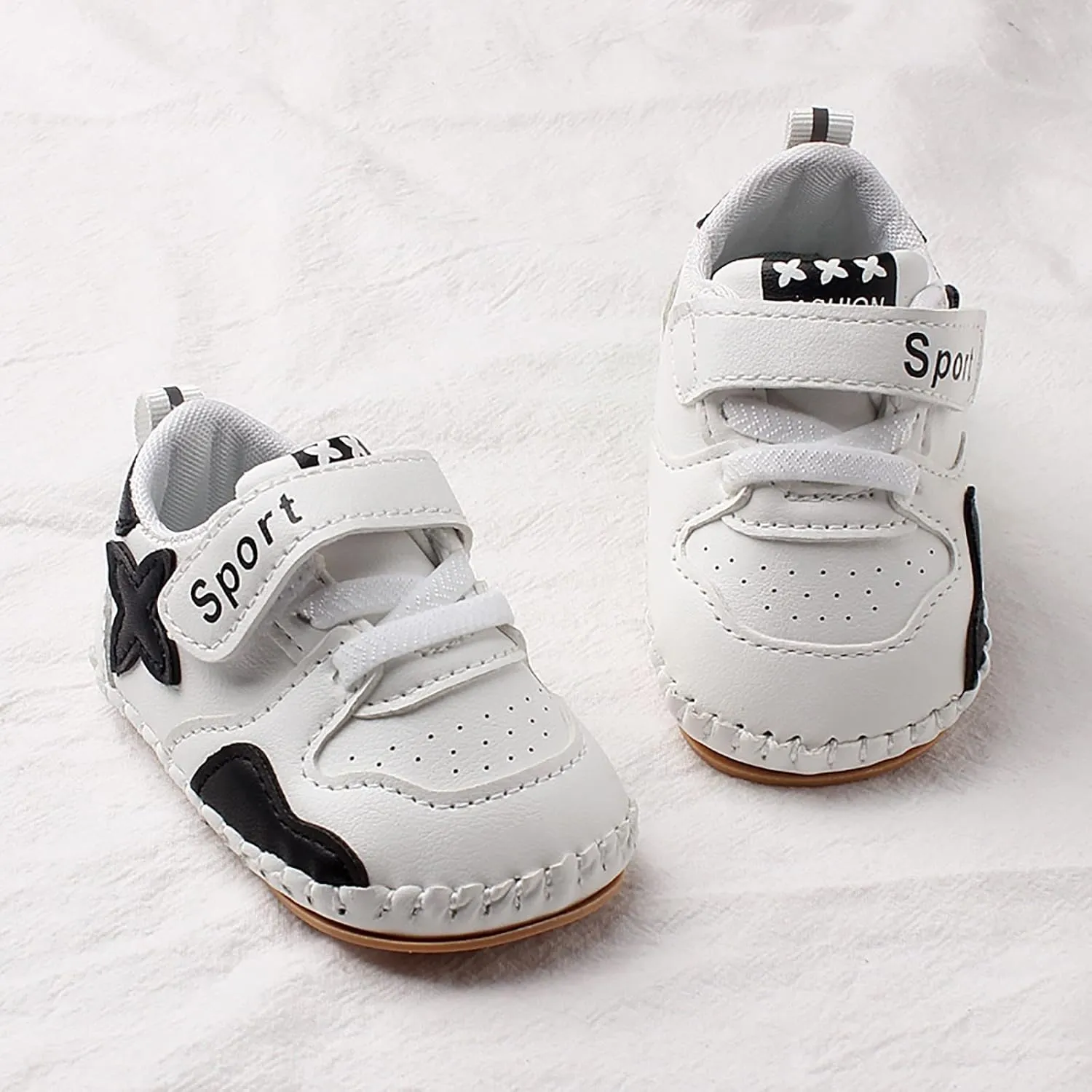 Baby PU Leather Hard Bottom Walking Sneakers Toddler Rubber Sole First Walers Infant Sport Slippers Crib Shoes