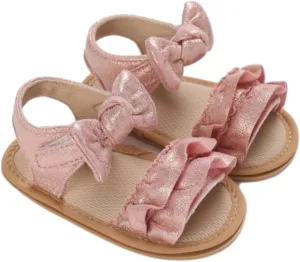 Baby Sandals Baby Toddler Infant Girls PU Leather Soft Open Toe Summer Sandals Flower Flat Shoes For Closed Toe Sandals
