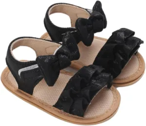 Baby Sandals Baby Toddler Infant Girls PU Leather Soft Open Toe Summer Sandals Flower Flat Shoes For Closed Toe Sandals