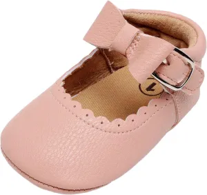 Baby Shoes Boys Girls Infant Sneakers Infant Girls Single Shoes Bowknot First Walkers Shoes Buckle Non-SIip