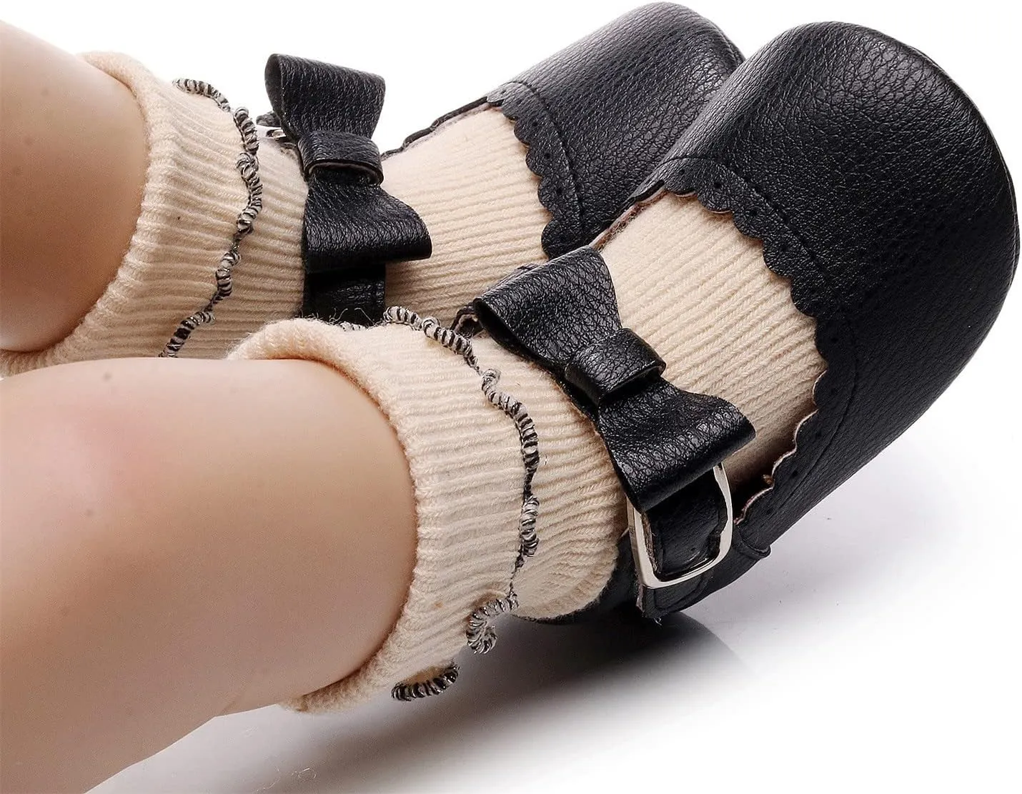 Baby Shoes Boys Girls Infant Sneakers Infant Girls Single Shoes Bowknot First Walkers Shoes Buckle Non-SIip