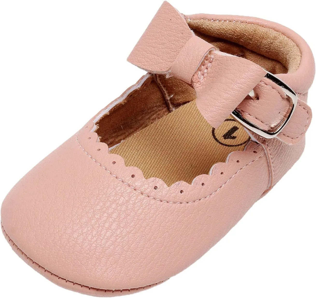 Baby Shoes Boys Girls Infant Sneakers Infant Girls Single Shoes Bowknot First Walkers Shoes Buckle Non-SIip