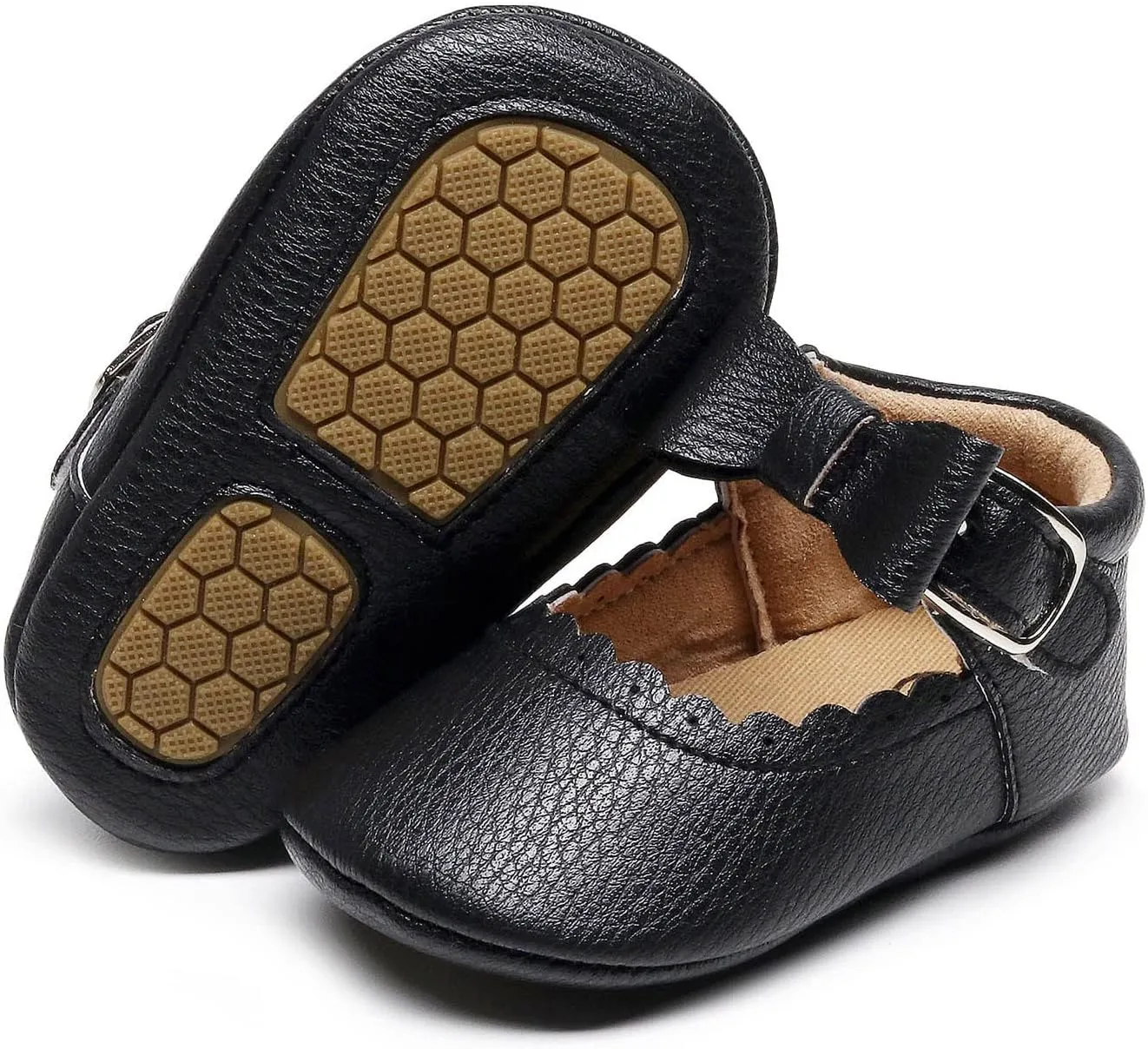 Baby Shoes Boys Girls Infant Sneakers Infant Girls Single Shoes Bowknot First Walkers Shoes Buckle Non-SIip