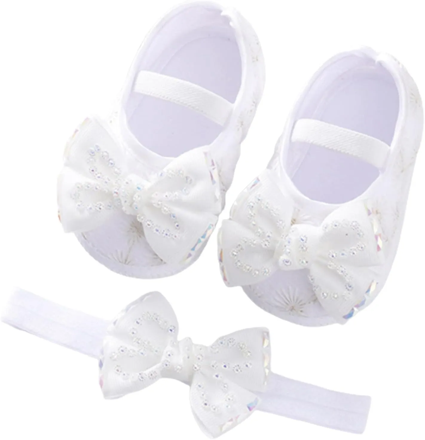Baby Shoes Fashion Soft Sole Toddler Shoes Pearl Dress Flower Princess Shoes Toddler Shoes Baby Snow Boots (White, 4.5 Infant)