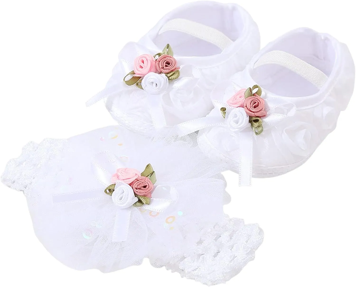 Baby Shoes Plus Headband Set Cute Baby Princess Shoes with Dress Shoes Toddler Shoes Shoes for Kids Girls