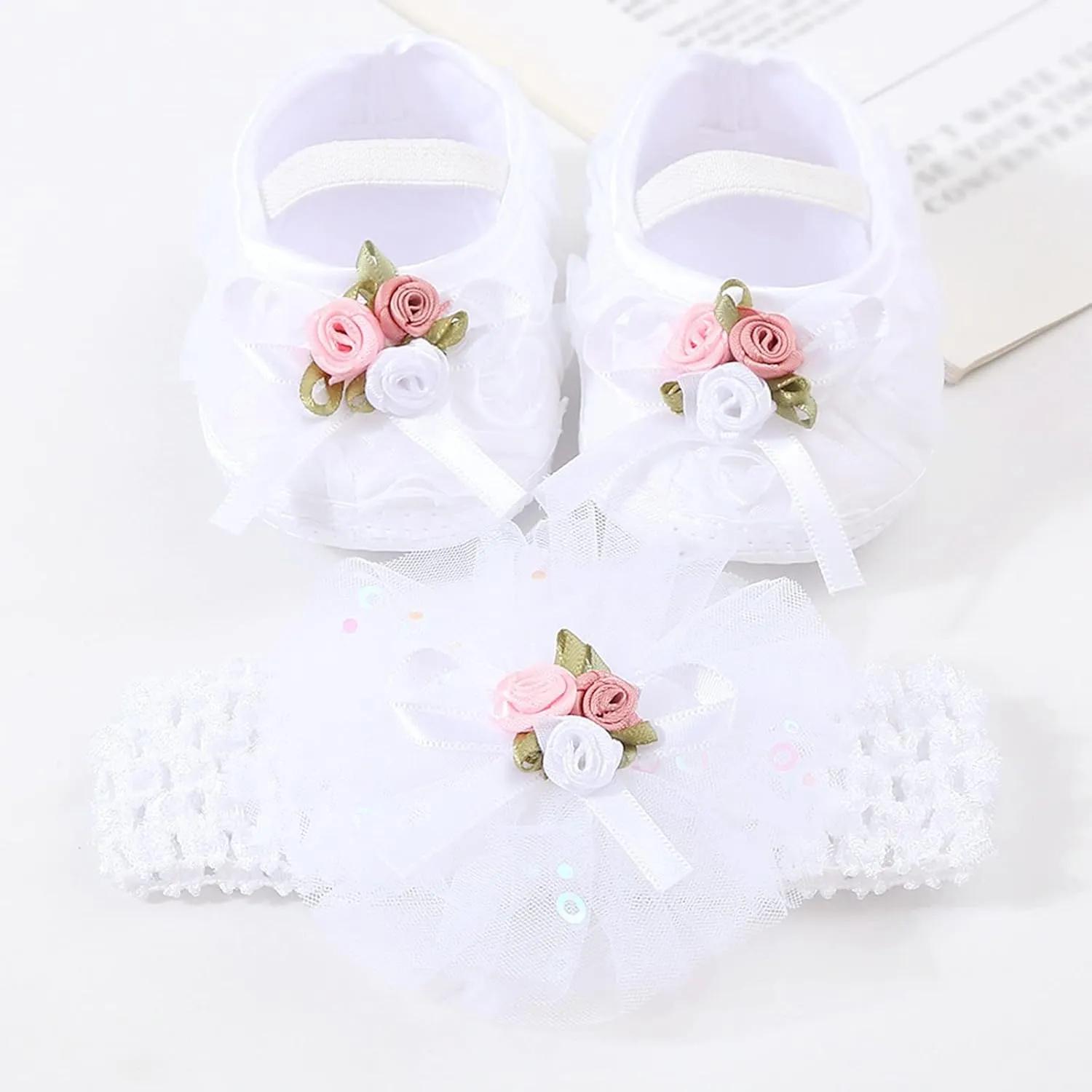 Baby Shoes Plus Headband Set Cute Baby Princess Shoes with Dress Shoes Toddler Shoes Shoes for Kids Girls