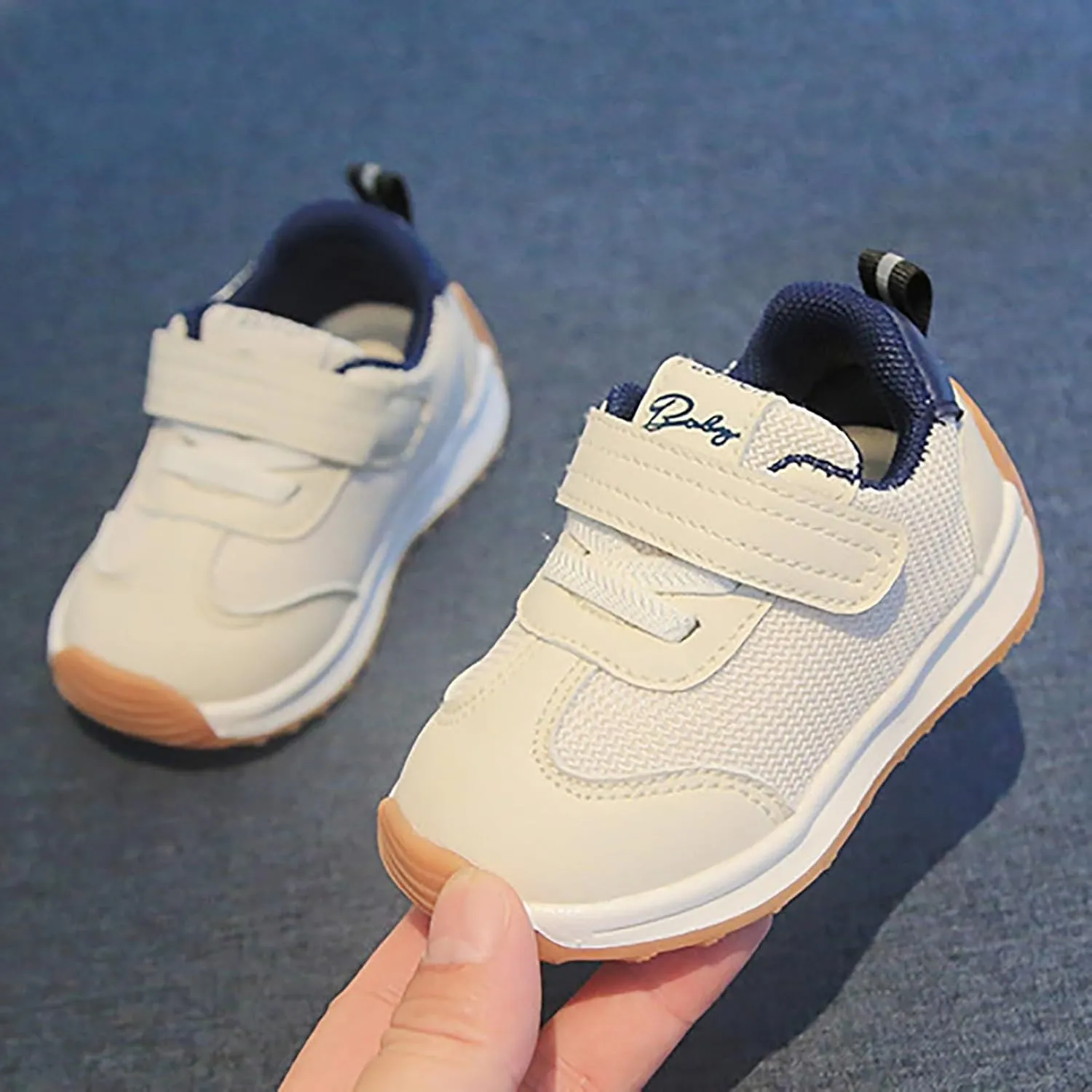 Baby Shoes Toddler Walking Baby Fashion Trend Solid Color Versatile Sports Shoes Dual Mesh Breathable for 0-18