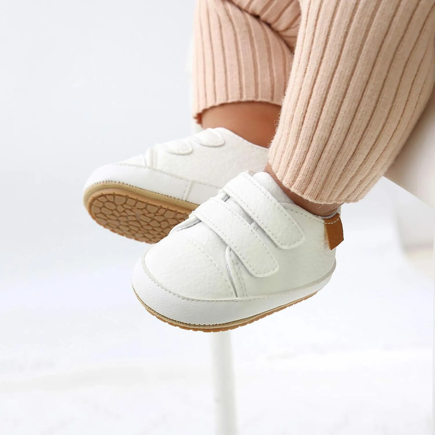 Baby Sneakers Girls Boys Girls Sneaker Shoes Soft -Slip Baby Leather Infant Walkers Rubber Boys Sole Slip On