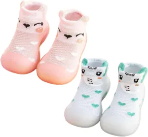 Baby Sock Shoes Toddler Walking Shoes Infant Non-Slip Breathable Slippers Soft Rubber Sole Slip On Sneakers
