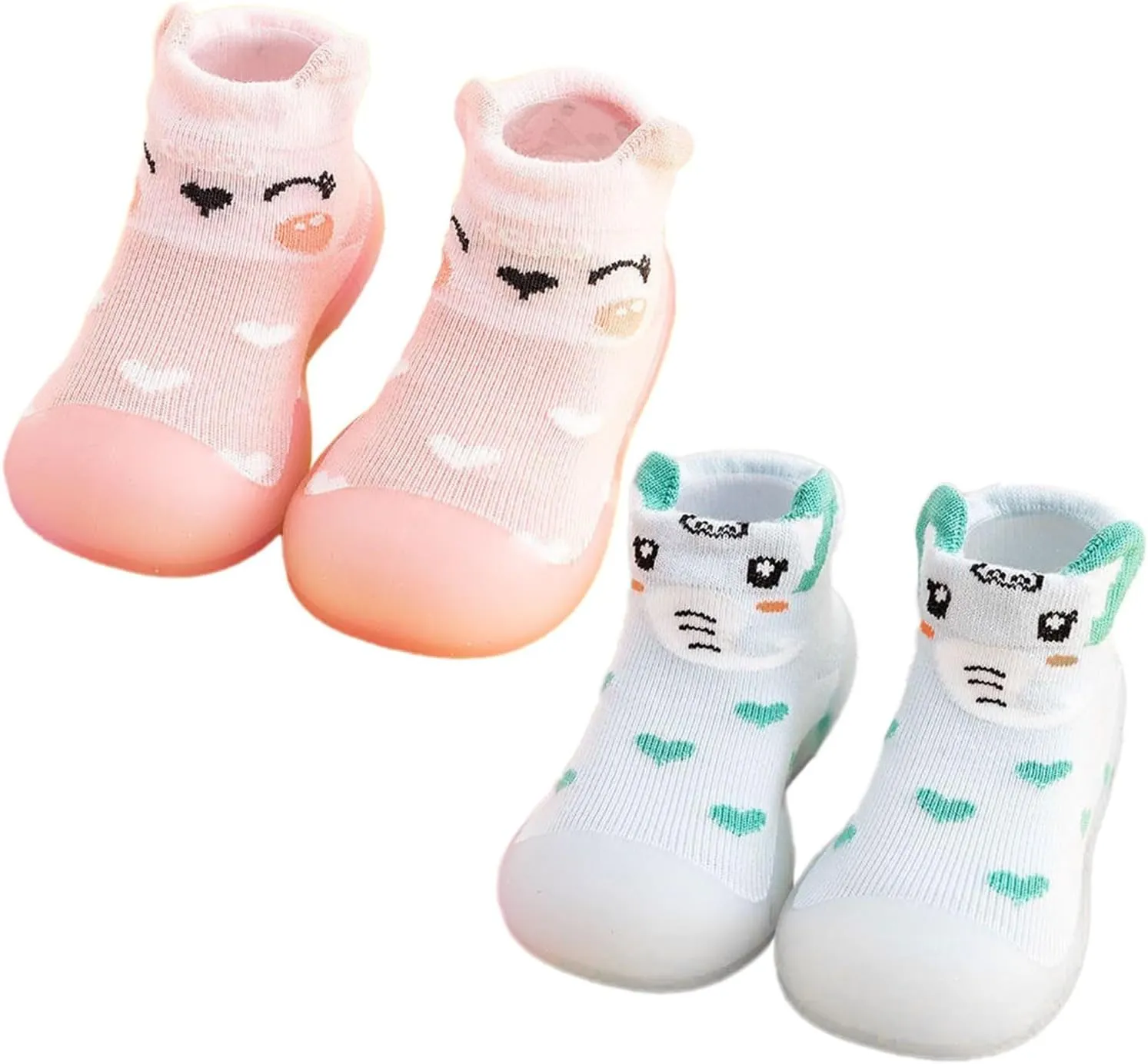 Baby Sock Shoes Toddler Walking Shoes Infant Non-Slip Breathable Slippers Soft Rubber Sole Slip On Sneakers