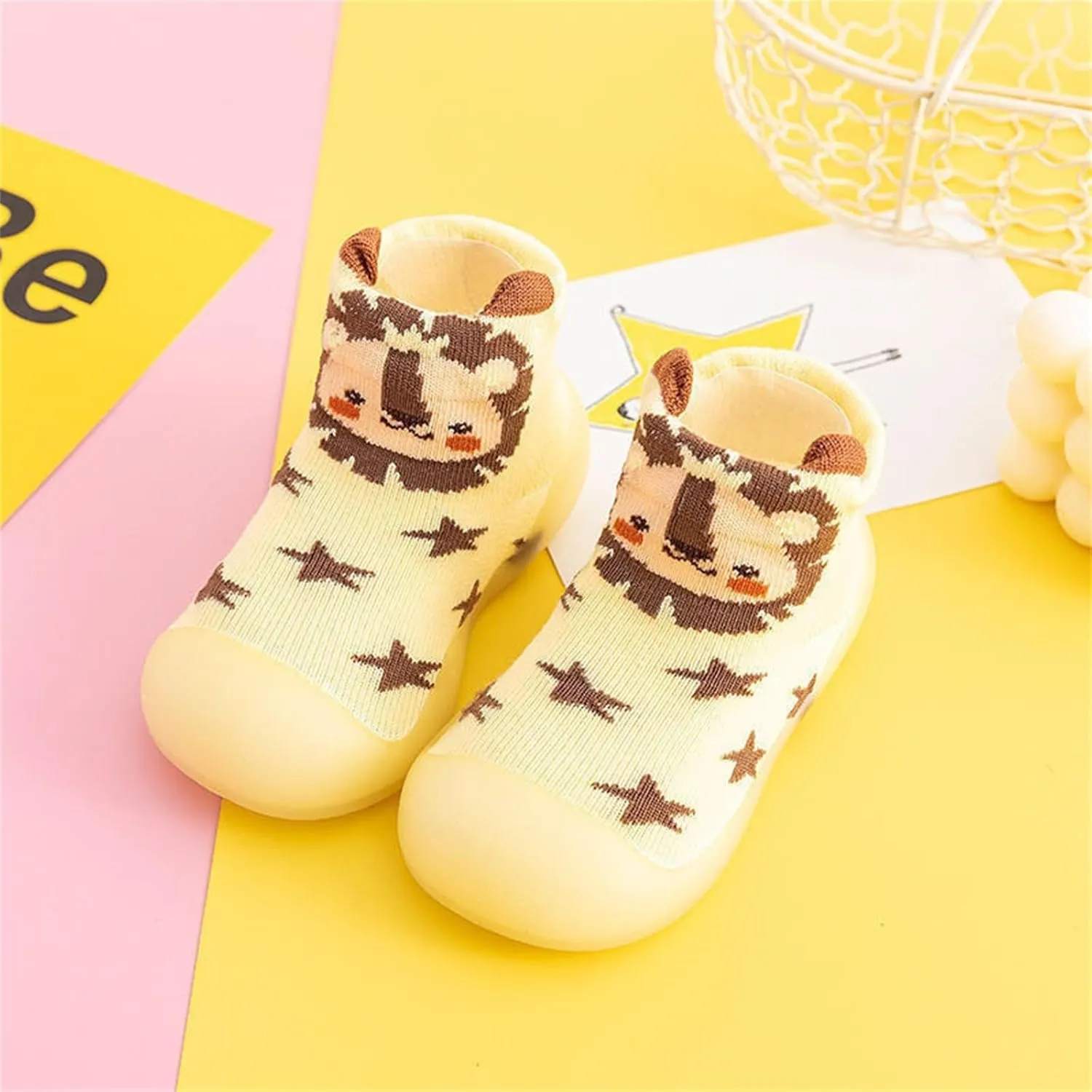 Baby Sock Shoes Toddler Walking Shoes Infant Non-Slip Breathable Slippers Soft Rubber Sole Slip On Sneakers