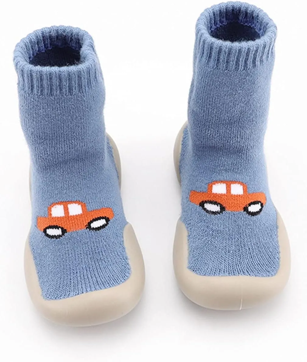 Baby Sock Shoes,Toddler Infant First Walkers Elastic Cartoon Soft Casual Socks Shoes Indoor Baby Shoes